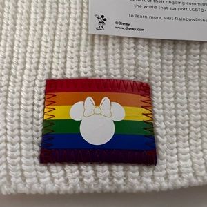 White Disney Love Your Melon Minnie Pride beanie toboggan